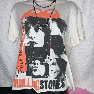 Rolling Stones Graphic Tee with Orange Accents